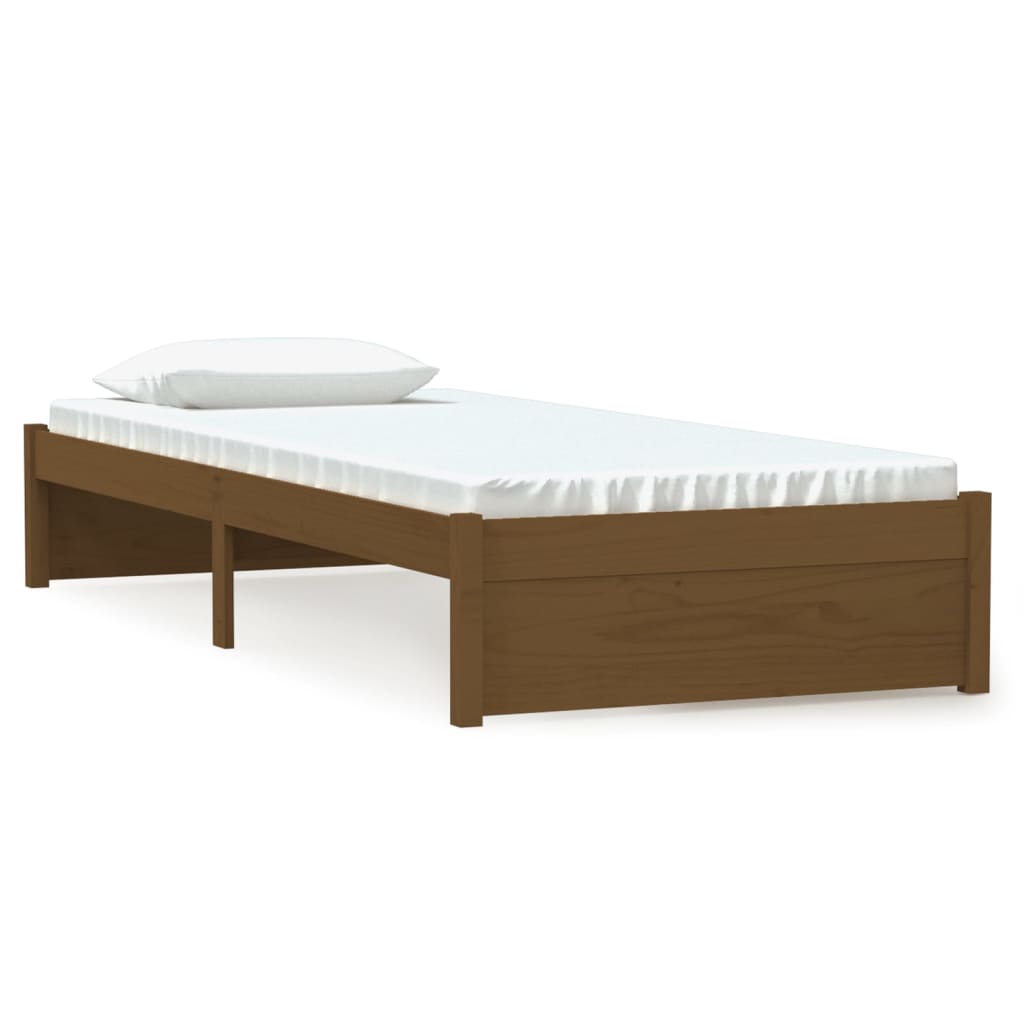 Bedframe Massief Hout Honingbruin 75X190 Cm 2Ft6 Small Single