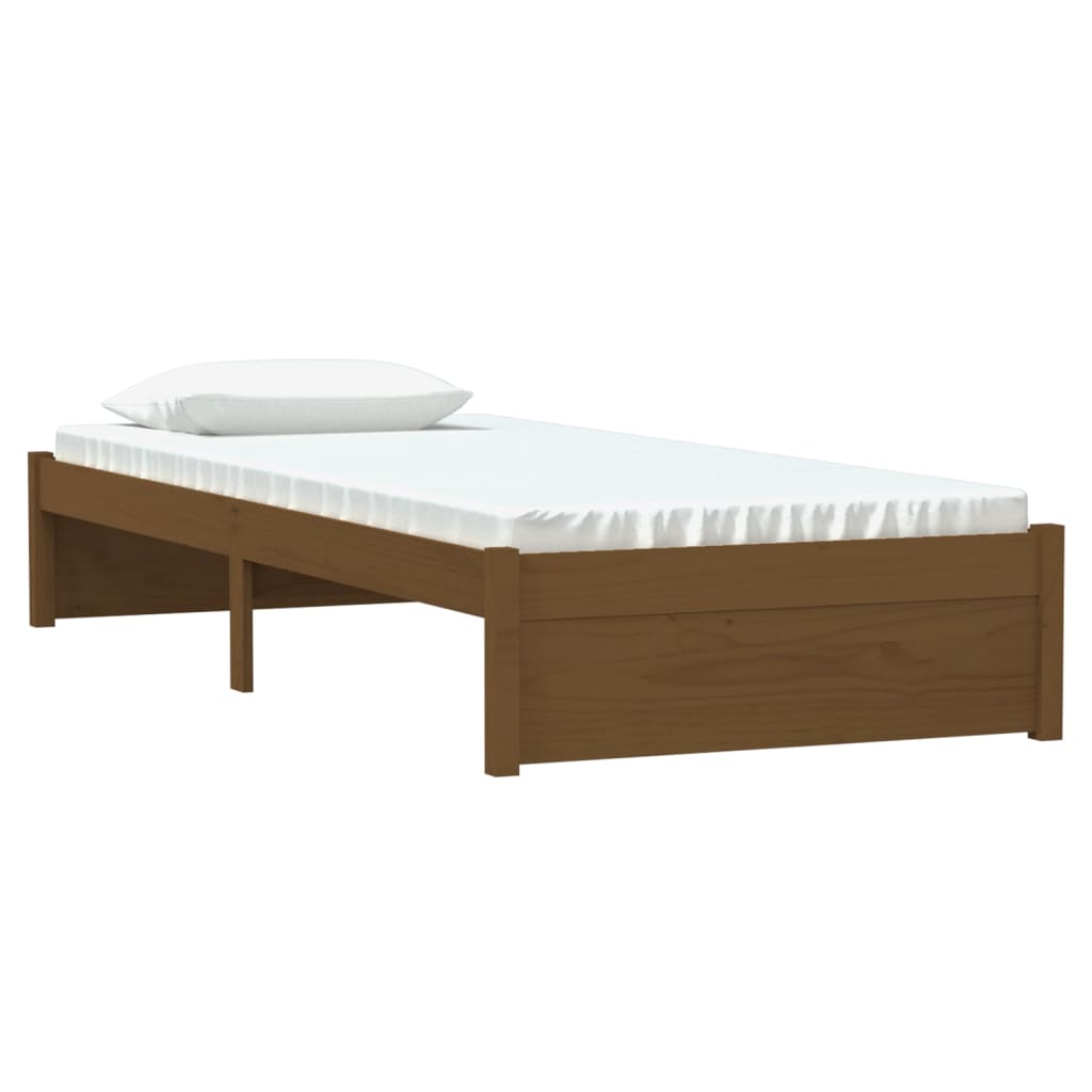 Bedframe Massief Hout Honingbruin 75X190 Cm 2Ft6 Small Single
