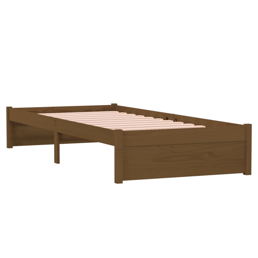 Bedframe Massief Hout Honingbruin 75X190 Cm 2Ft6 Small Single