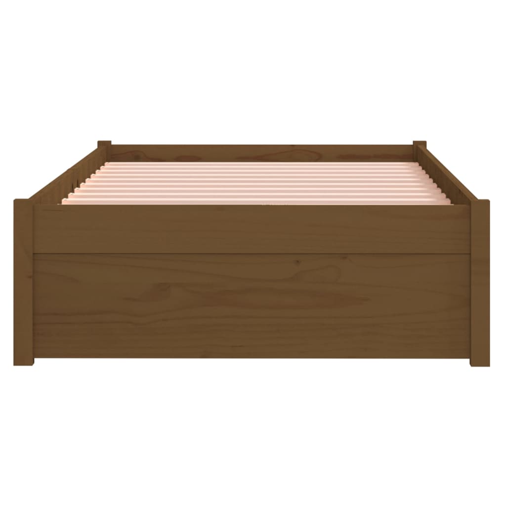 Bedframe Massief Hout Honingbruin 75X190 Cm 2Ft6 Small Single