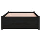 Bedframe Massief Hout Zwart 75X190 Cm 2Ft6 Small Single