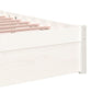 Bedframe Massief Hout Wit 90X190 Cm 3Ft Single