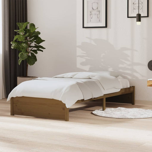Bedframe Massief Hout Honingbruin 90X190 Cm 3Ft Single