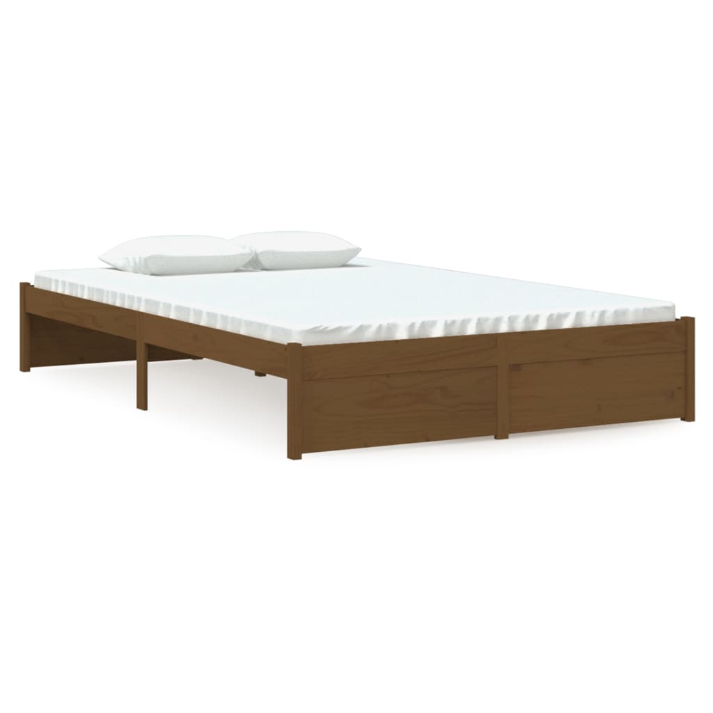 Bedframe Massief Hout Honingbruin 120X190 Cm 4Ft Small Double