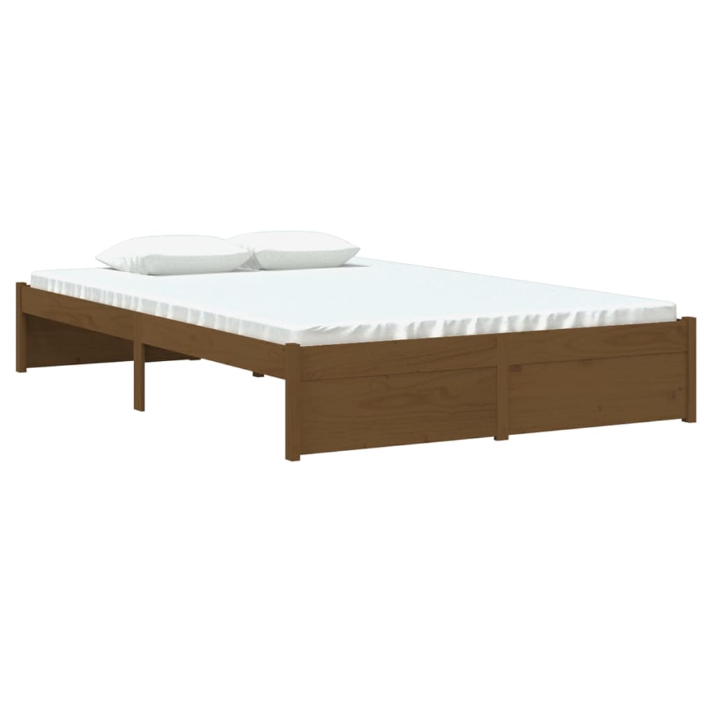 Bedframe Massief Hout Honingbruin 120X190 Cm 4Ft Small Double