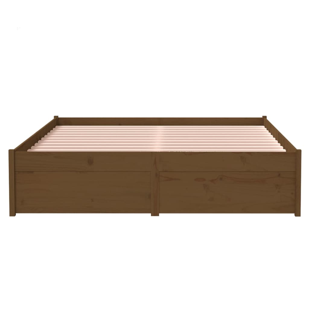 Bedframe Massief Hout Honingbruin 120X190 Cm 4Ft Small Double