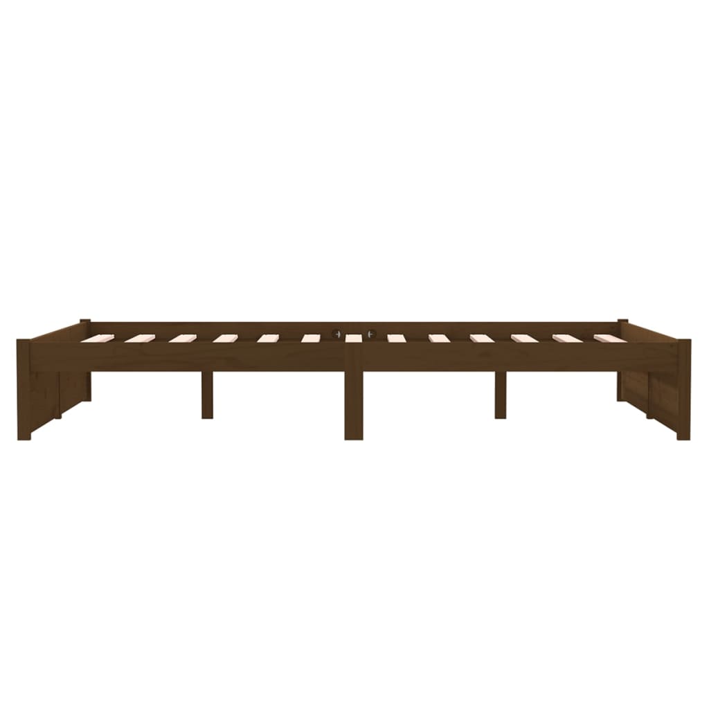 Bedframe Massief Hout Honingbruin 120X190 Cm 4Ft Small Double