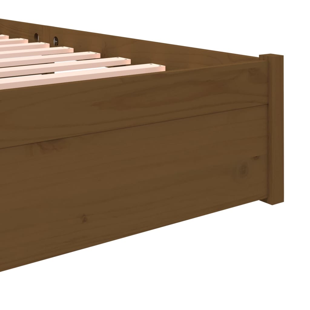 Bedframe Massief Hout Honingbruin 120X190 Cm 4Ft Small Double