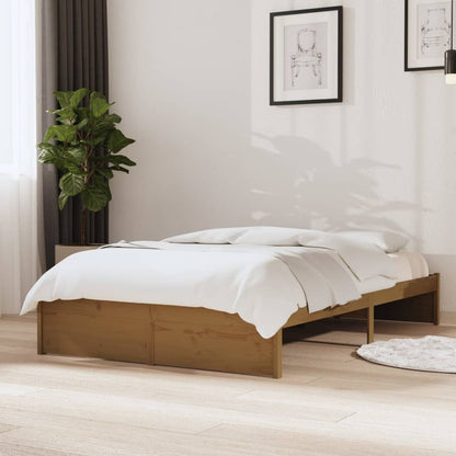 Bedframe Massief Hout Honingbruin 120X190 Cm 4Ft Small Double