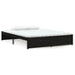 Bedframe Massief Hout Zwart 135X190 Cm 4Ft6 Double