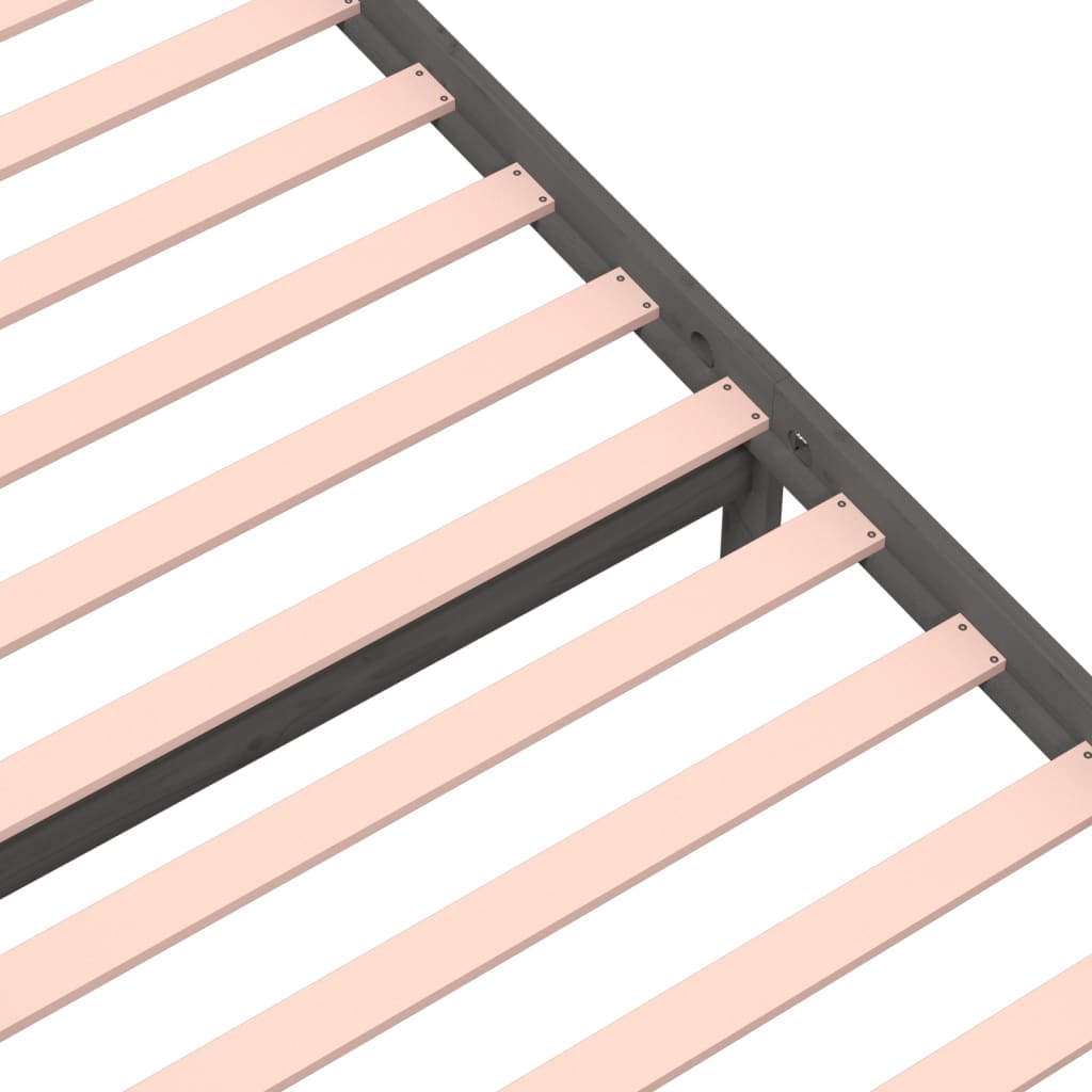 Bedframe Massief Hout Grijs 90X200 Cm