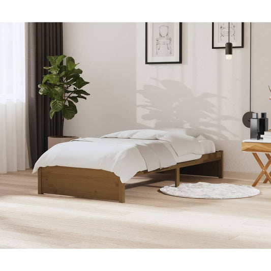Bedframe Massief Hout Honingbruin 90X200 Cm