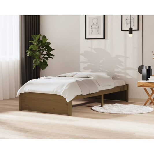 Bedframe Massief Hout Honingbruin 100X200 Cm