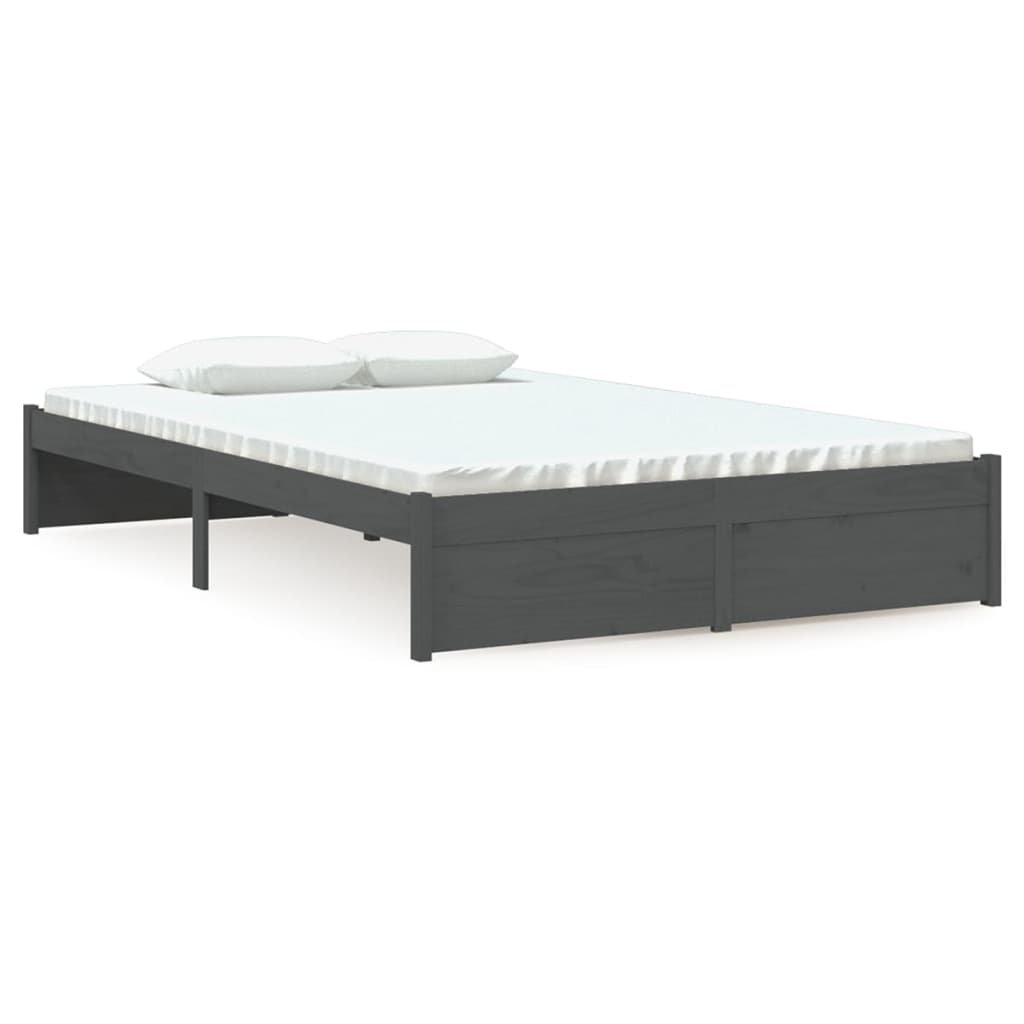 Bedframe Massief Hout Grijs 120X200 Cm