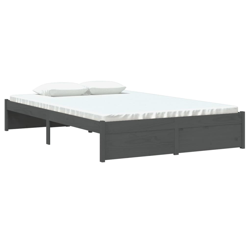 Bedframe Massief Hout Grijs 120X200 Cm