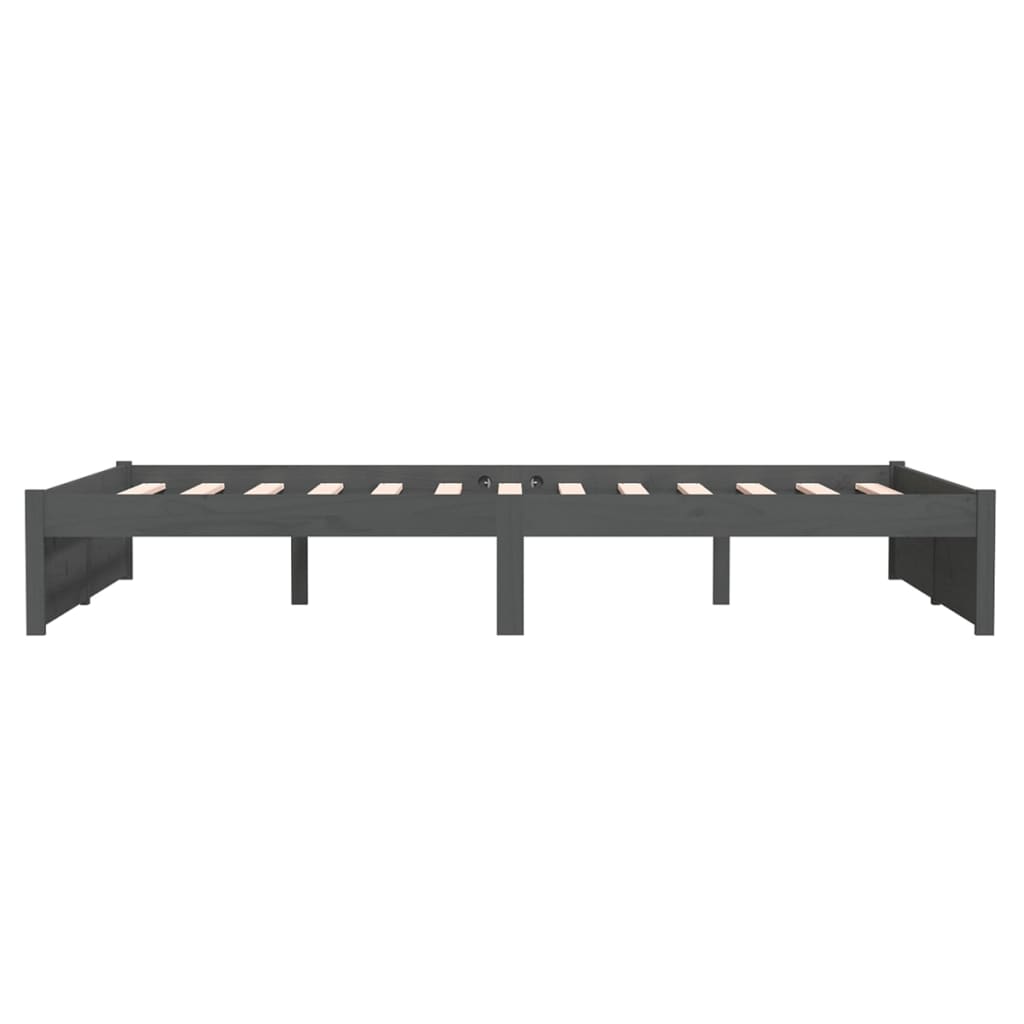 Bedframe Massief Hout Grijs 120X200 Cm