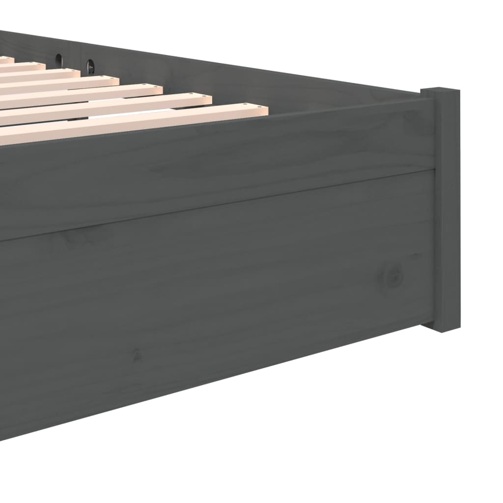 Bedframe Massief Hout Grijs 120X200 Cm