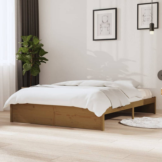 Bedframe Massief Hout Honingbruin 140X200 Cm
