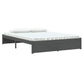 Bedframe Massief Hout Grijs 150X200 Cm 5Ft King Size