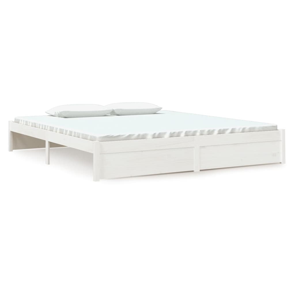 Bedframe Massief Hout Wit 180X200 Cm 6Ft Super King