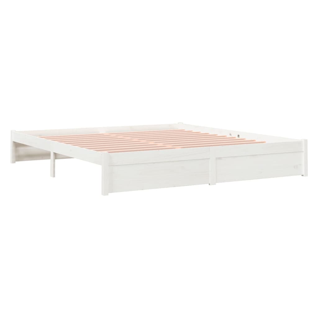 Bedframe Massief Hout Wit 180X200 Cm 6Ft Super King