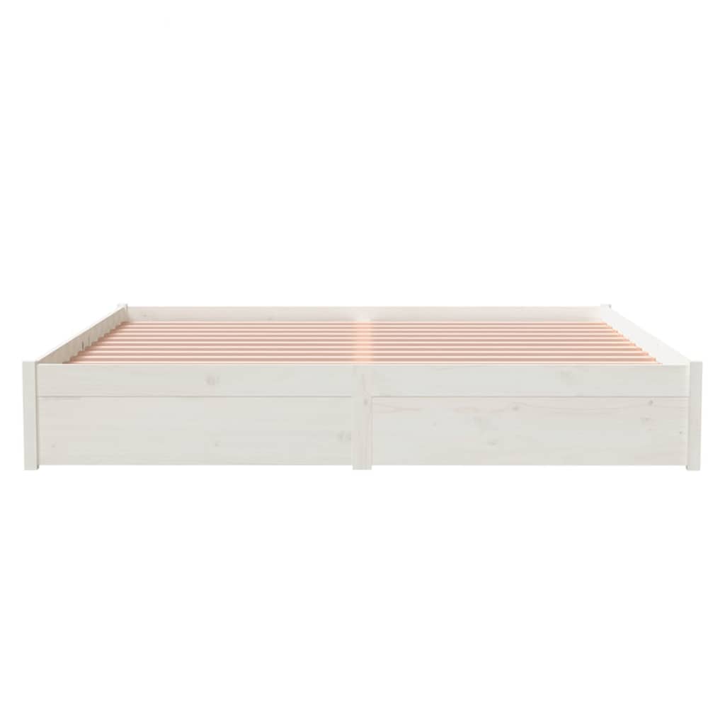 Bedframe Massief Hout Wit 180X200 Cm 6Ft Super King