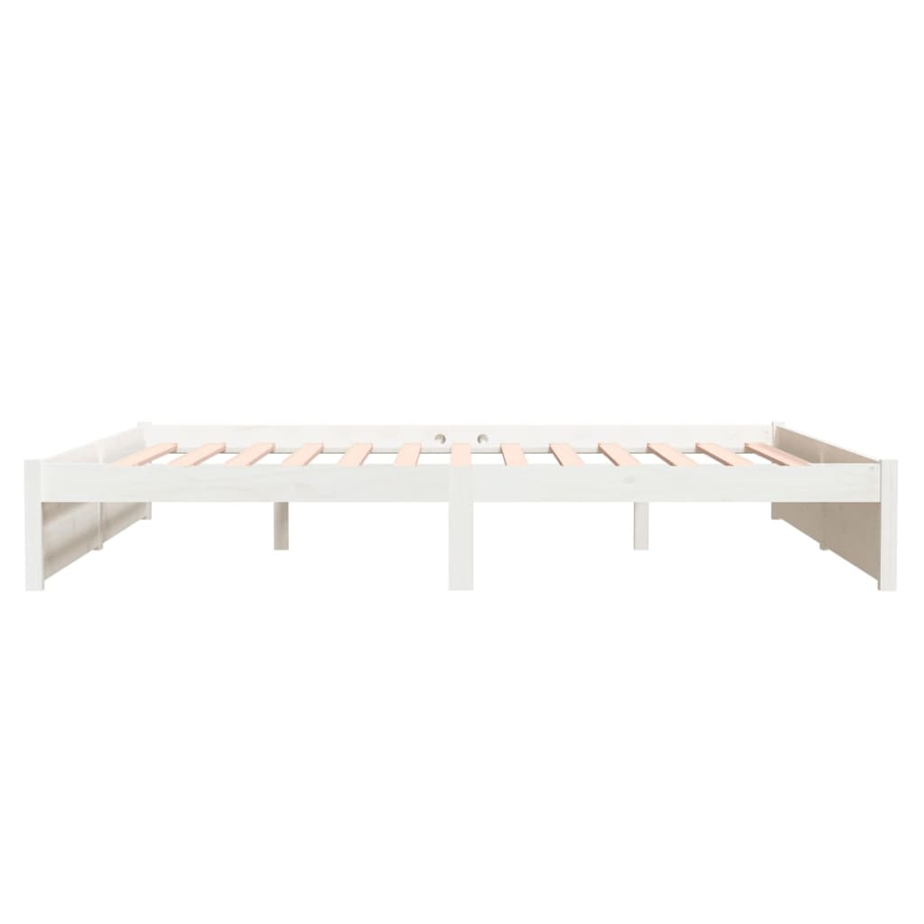 Bedframe Massief Hout Wit 180X200 Cm 6Ft Super King
