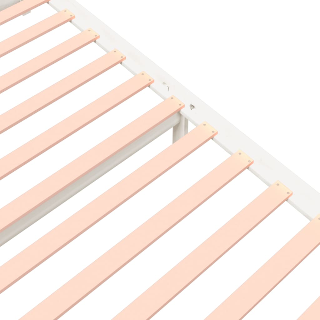 Bedframe Massief Hout Wit 180X200 Cm 6Ft Super King