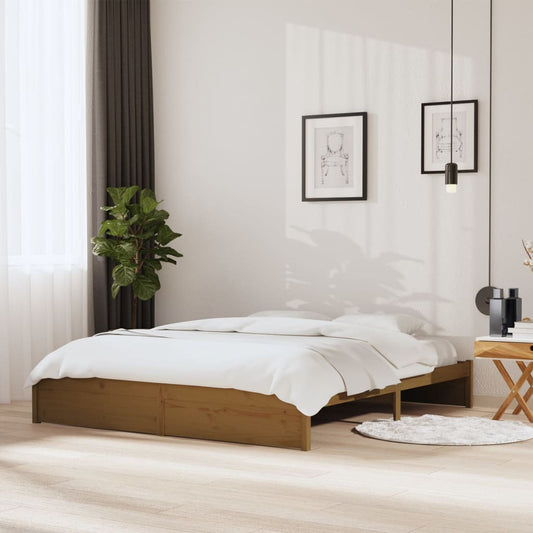 Bedframe Massief Hout Honingbruin 180X200 Cm 6Ft Super King