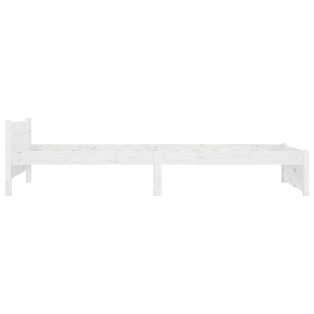 Bedframe Massief Hout Wit 75X190 Cm 2Ft6 Small Single
