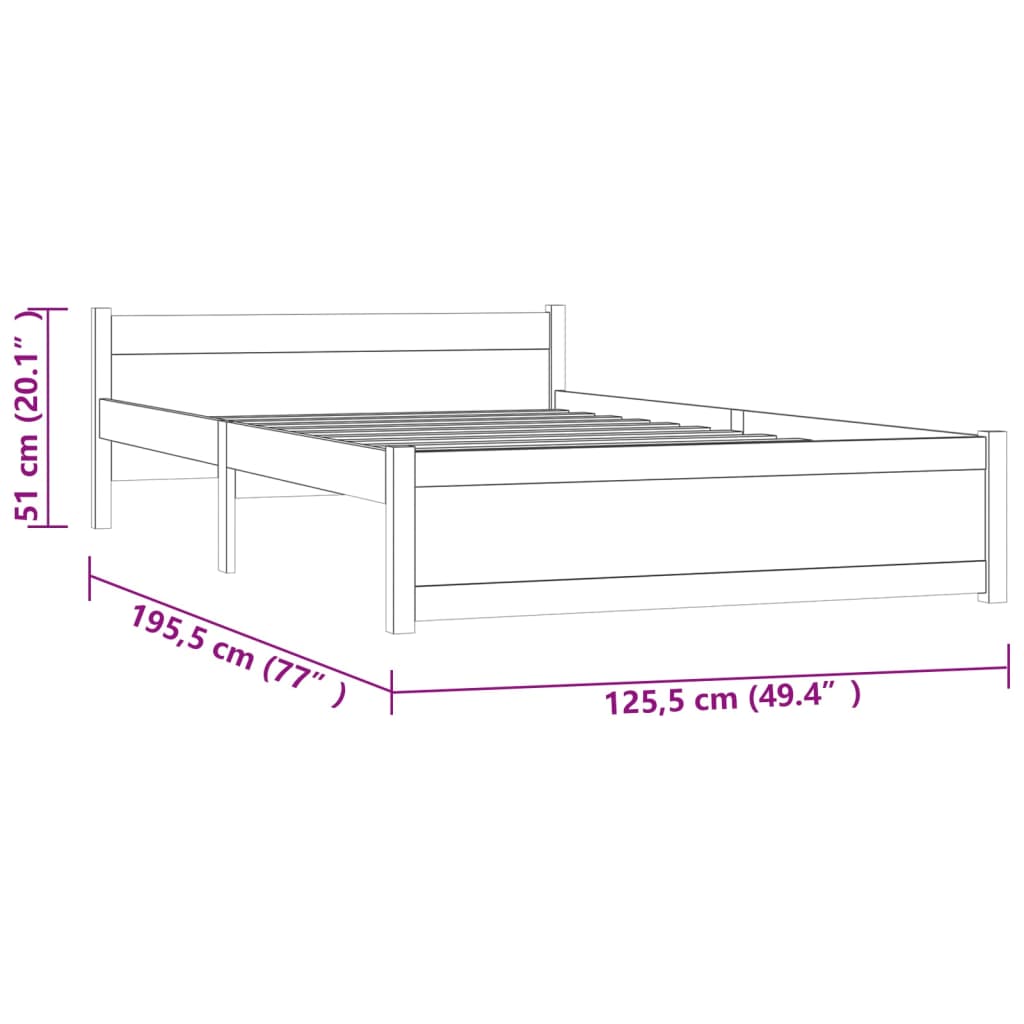 Bedframe Massief Hout 120X190 Cm 4Ft Small Double