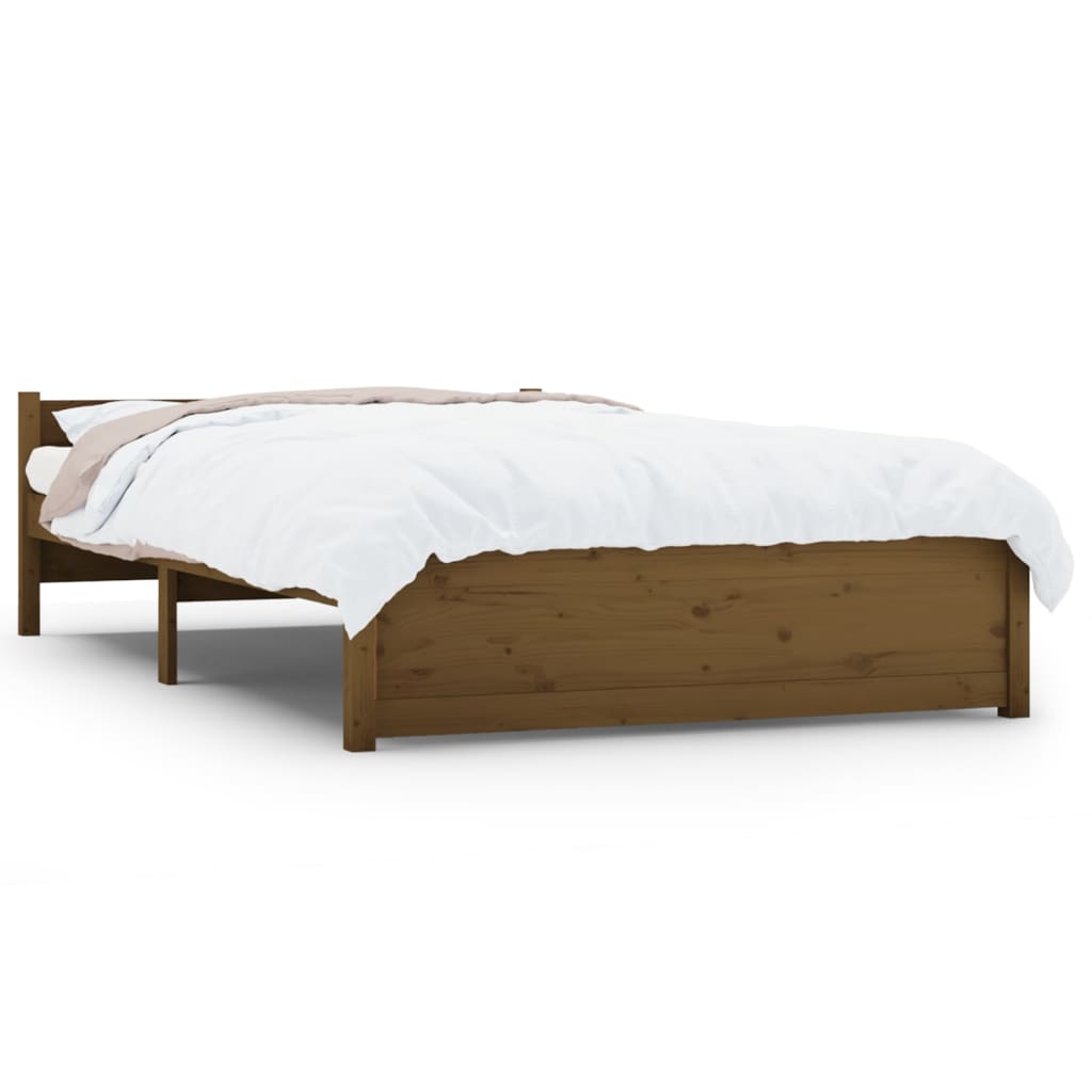 Bedframe Massief Hout Honingbruin 120X190 Cm 4Ft Small Double