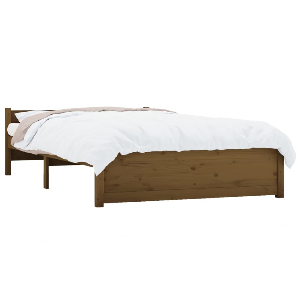 Bedframe Massief Hout Honingbruin 120X190 Cm 4Ft Small Double
