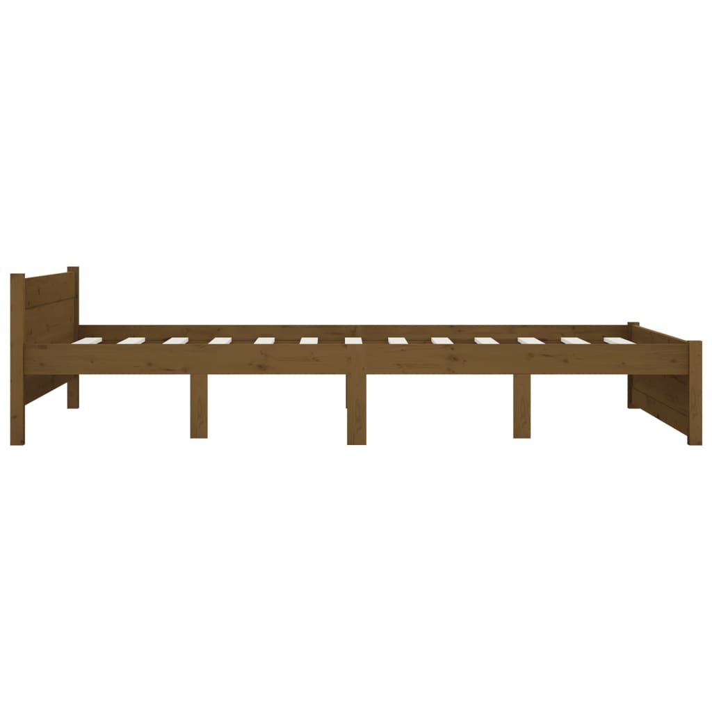 Bedframe Massief Hout Honingbruin 120X190 Cm 4Ft Small Double