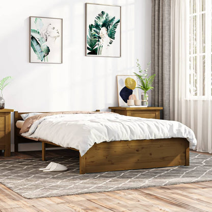 Bedframe Massief Hout Honingbruin 120X190 Cm 4Ft Small Double
