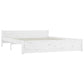 Bedframe Massief Hout Wit 140X190 Cm