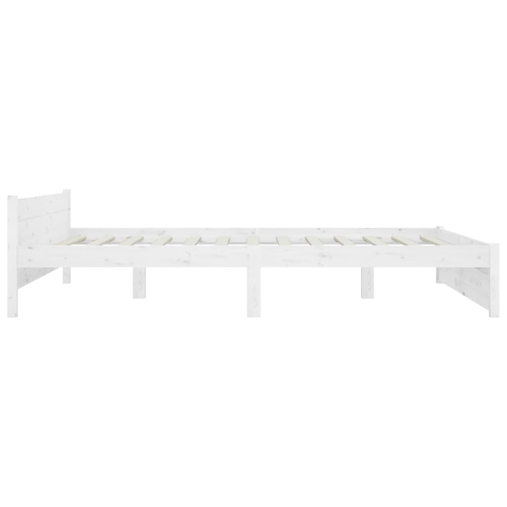 Bedframe Massief Hout Wit 140X190 Cm