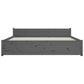 Bedframe Massief Hout Grijs 140X190 Cm