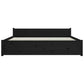 Bedframe Massief Hout Zwart 140X190 Cm