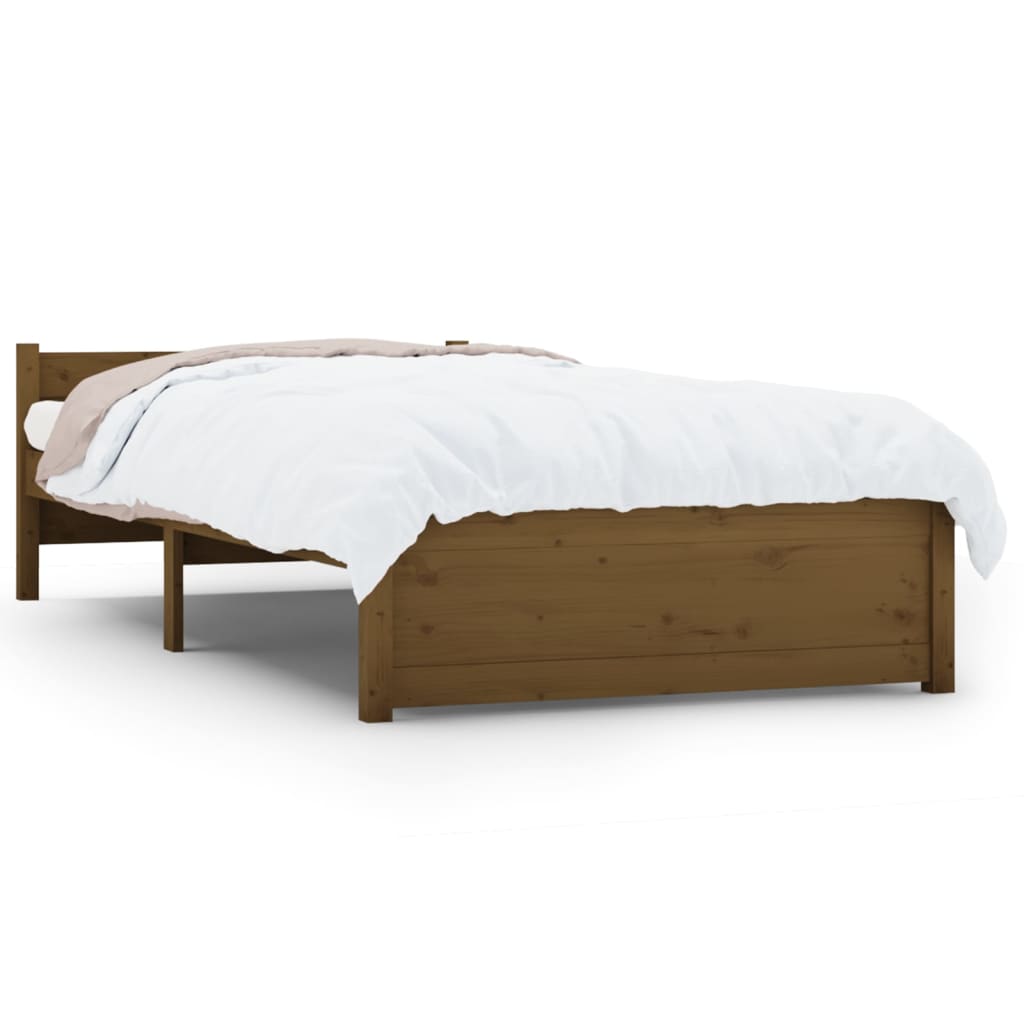 Bedframe Massief Hout Honingbruin 90X200 Cm