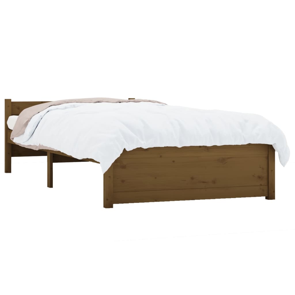 Bedframe Massief Hout Honingbruin 90X200 Cm