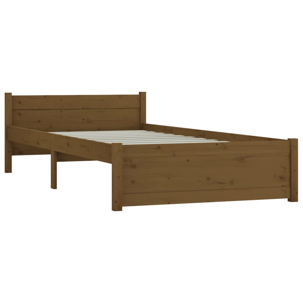 Bedframe Massief Hout Honingbruin 90X200 Cm