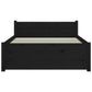 Bedframe Massief Hout Zwart 90X200 Cm