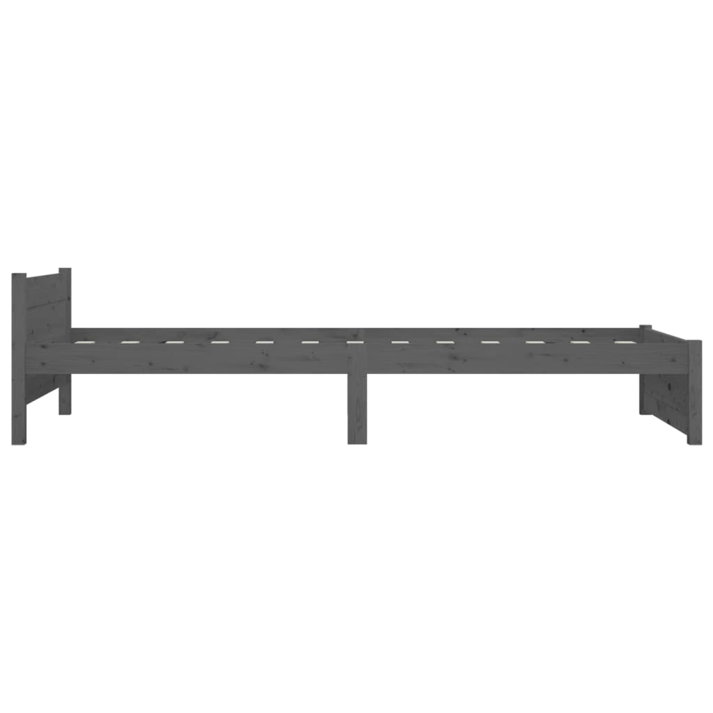Bedframe Massief Hout Grijs 100X200 Cm