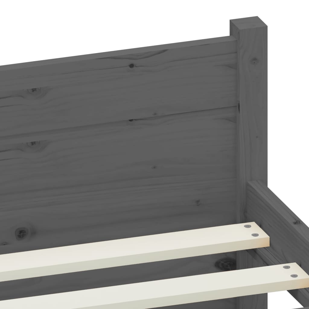 Bedframe Massief Hout Grijs 100X200 Cm