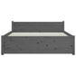 Bedframe Massief Hout Grijs 140X200 Cm