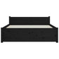 Bedframe Massief Hout Zwart 140X200 Cm