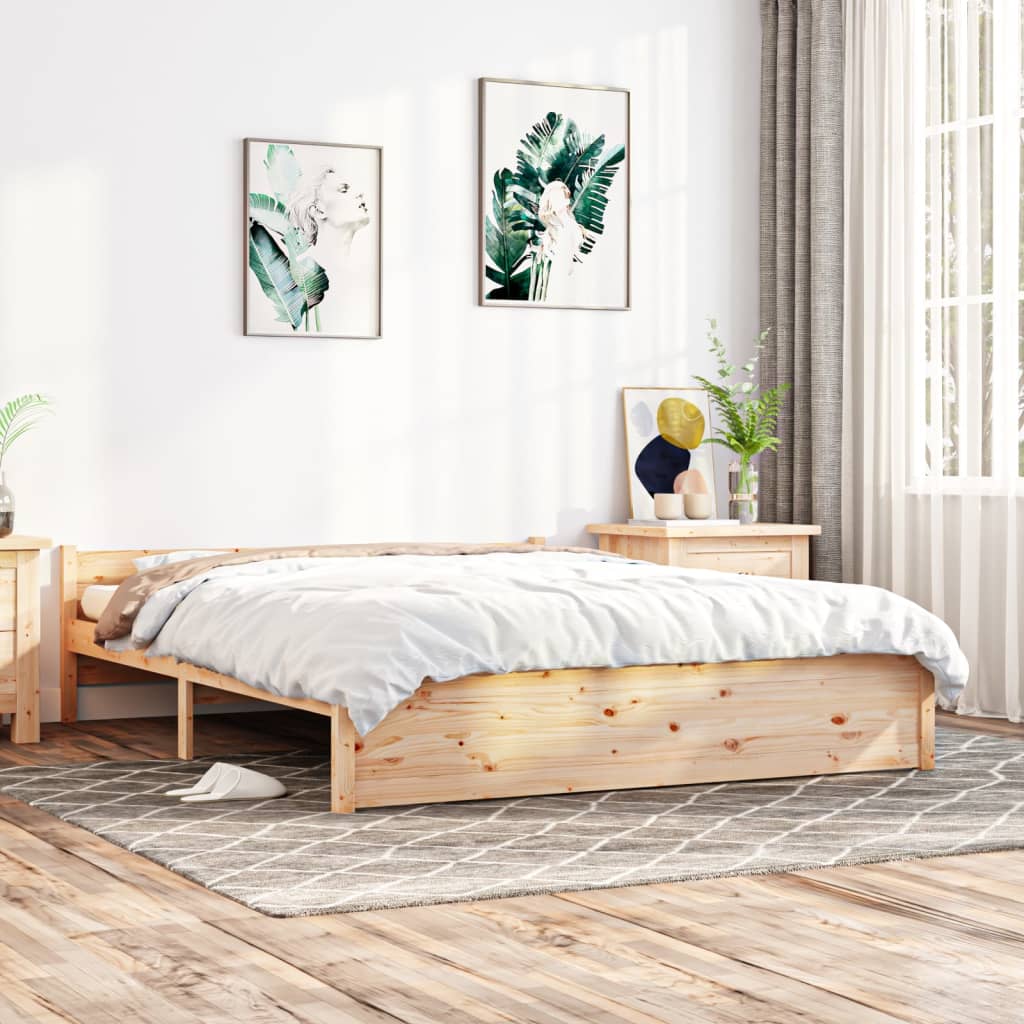 Bedframe Massief Hout 150X200 Cm 5Ft King Size