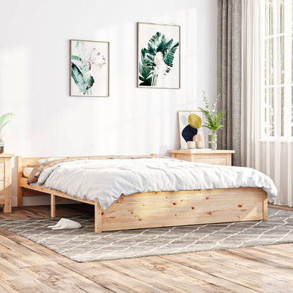 Bedframe Massief Hout 150X200 Cm 5Ft King Size
