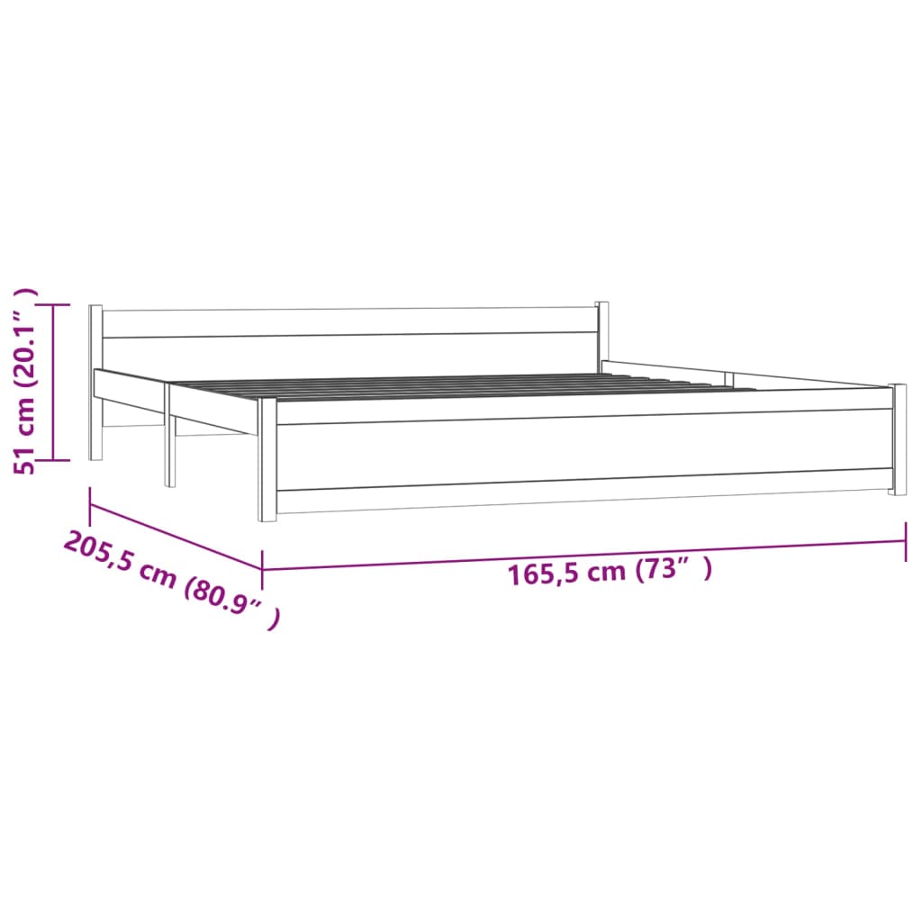 Bedframe Massief Hout 160X200 Cm